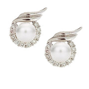 MASTOLONI 14K White Gold Cultured Pearl and Diamond Earrings - FINAL SALE